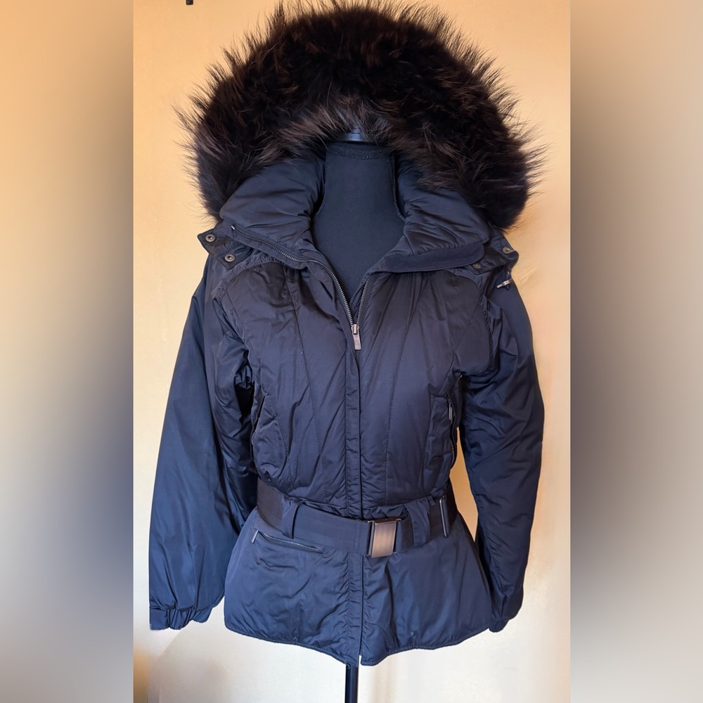 NILS Black Puffer Jacket with Fur Hood